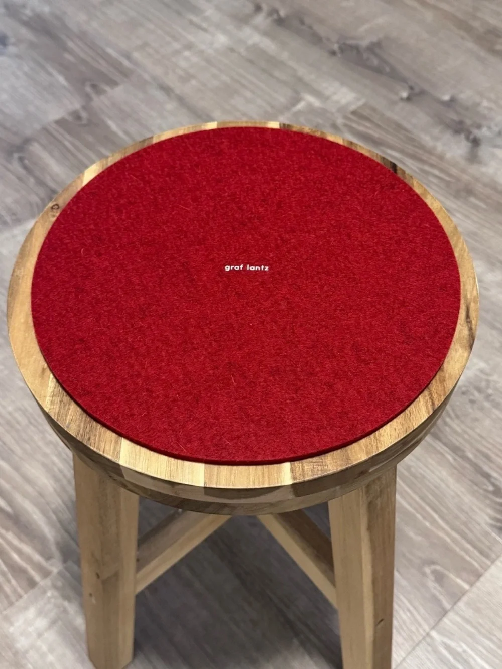 NWT Graf Lantz 10” Round Merino Wool Felt Trivet Garnet Red Minimalist Decor